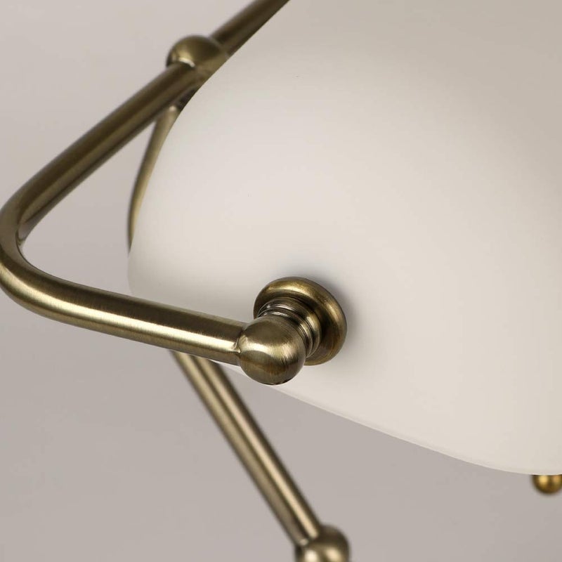 Newrays Glass Bankers Desk Lamp with Pull Chain Switch Plug in Fixture,Satin Brass Finish (White) - Image 4